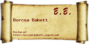 Borcsa Babett névjegykártya